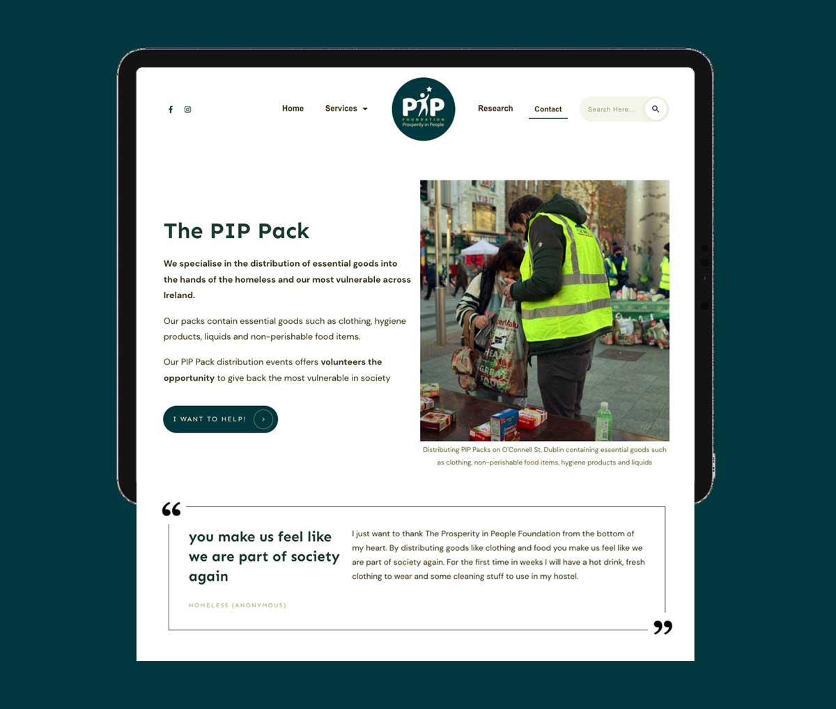 pip foundation website design paul feeney
